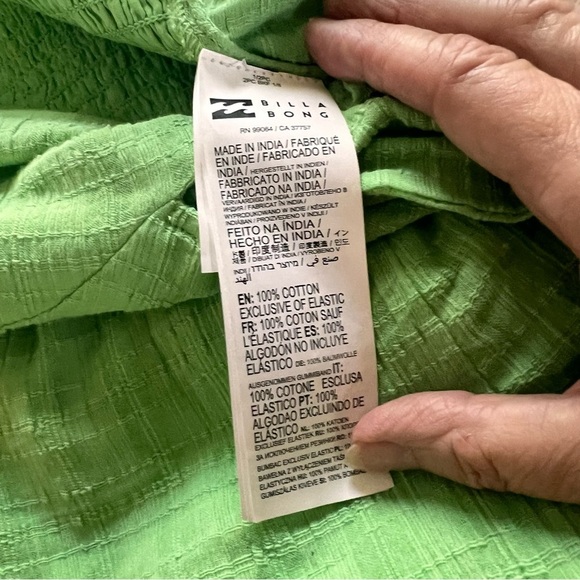 NWOT BILLABONG LADIES DE LA SOL DRESS in apple green Size Small - Picture 7 of 7